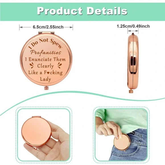 Gold Compact Mirror - Picture 9 of 9